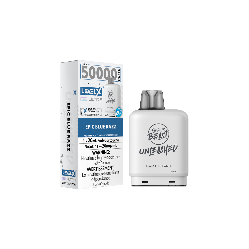 FLAVOUR-BEAST-LevelX-Unleashed-50000-Epic-Blue-Razz-Flavour-Vape-Pod-Sale