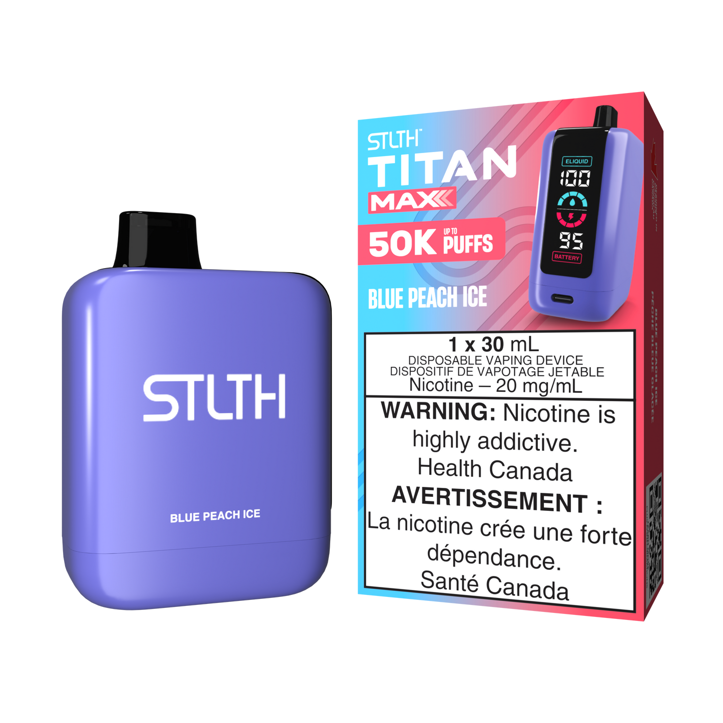 STLTH-Titan-Max-50K-Puffs-Disposable-Vape-Free-shipping-Blue-Peach-Ice-
