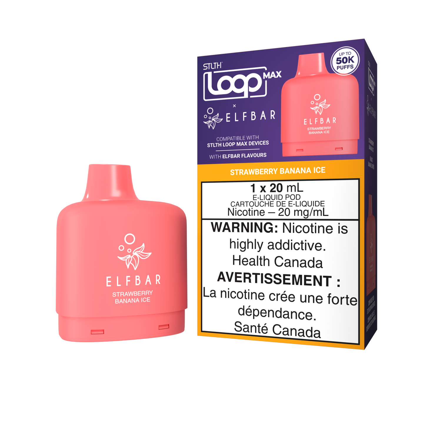 ELFBAR X STLTH - LOOP Pod 20mL - Strawberry Banana Ice