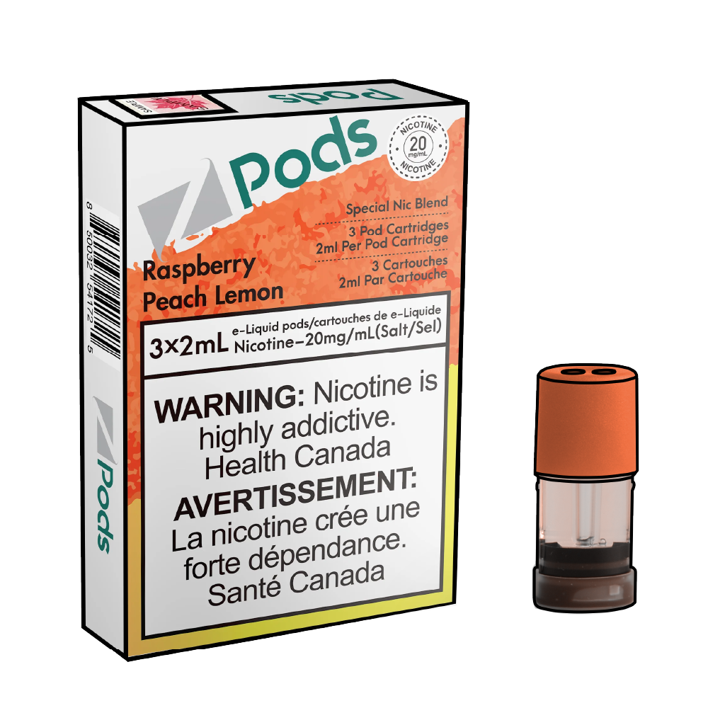 ZPODS-Disposable-Vape-Pod-Free-shipping-Raspberry-Peach-Lemon