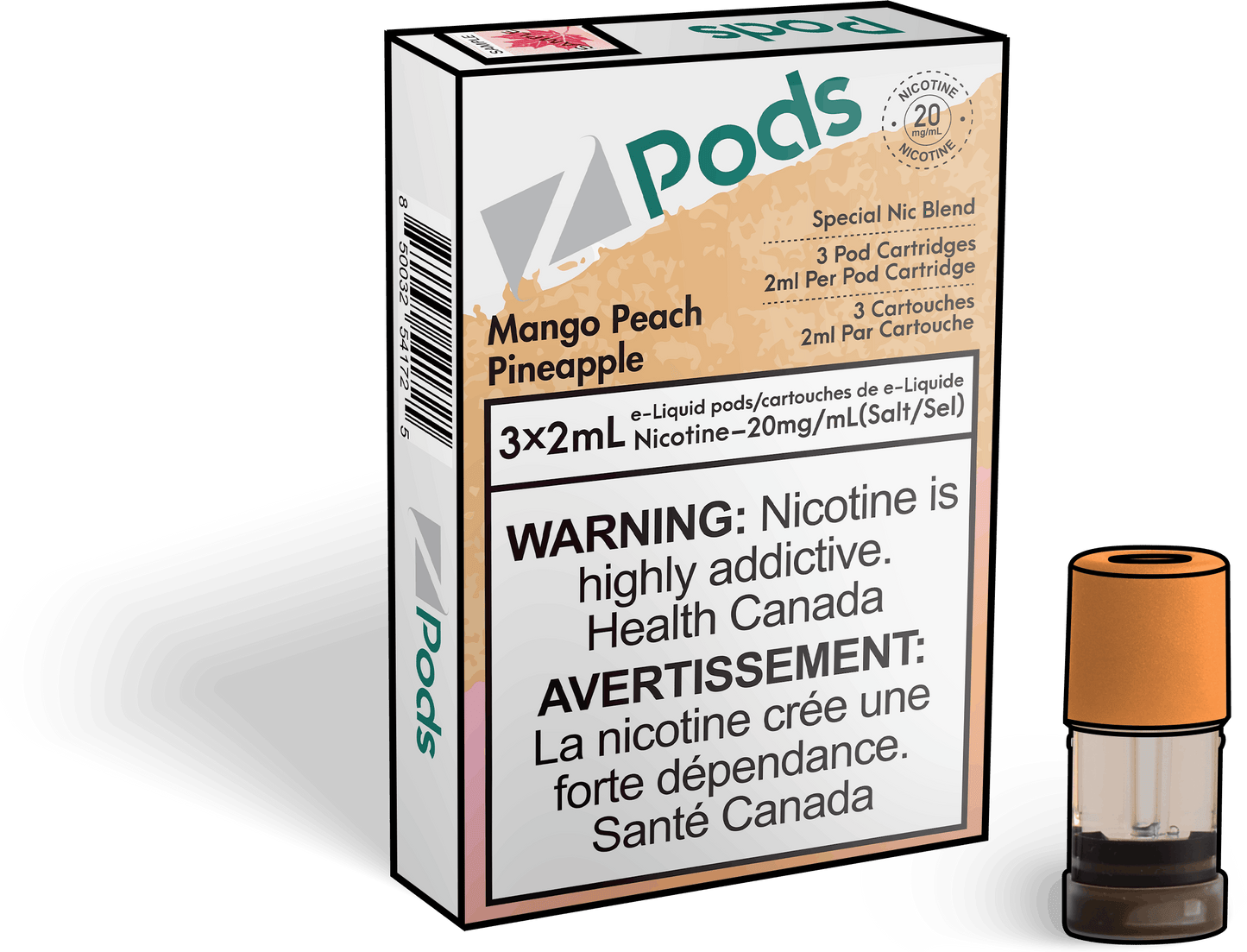 Zpods_Mango_Peach_Pineapple_pods_Nic_salt_Vape