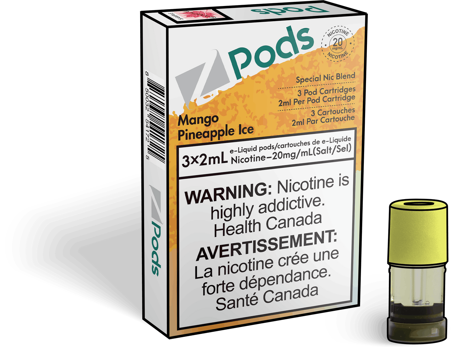 Zpods_Mango_Pineapple_Ice_pods_Nic_salt_Vape