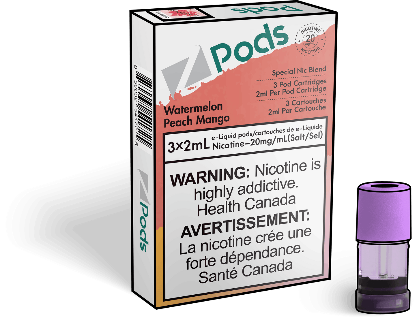 Zpods_Watermelon_Peach_Mango_Disposable_Nicotine_Vape_Pod