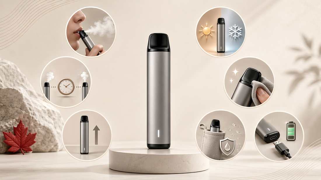 Disposable vape longevity tips illustrated with puff counter display