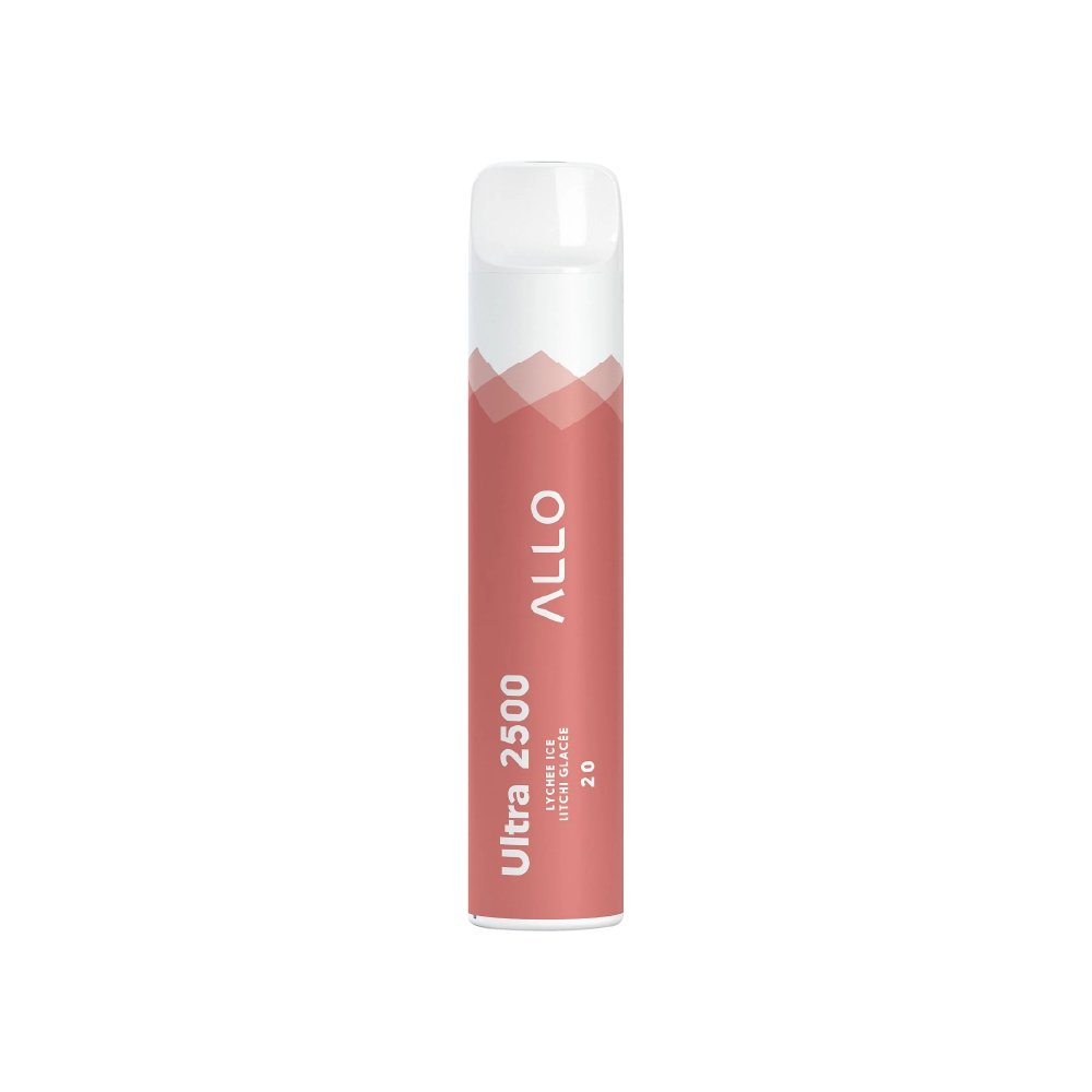 ALLO Ultra 2500 20mg Lychee Ice alt angle disposable vape