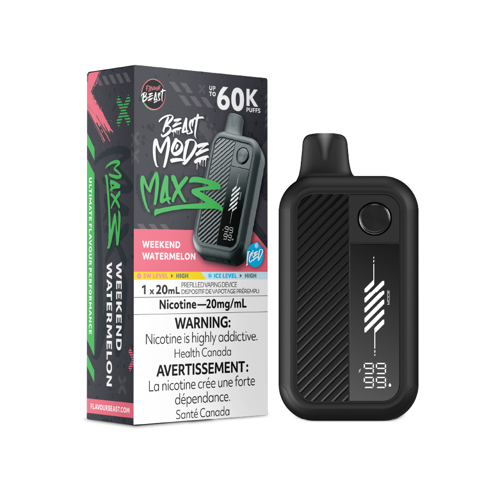 FLAVOUR BEAST Mode Max 3 Weekend Watermelon Iced box disposable vape