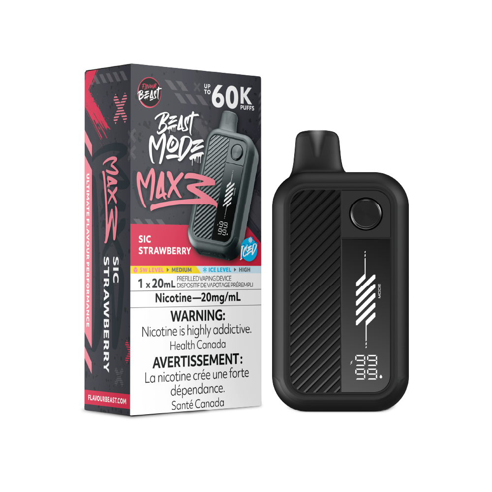 FLAVOUR BEAST Mode Max 3 Sic Strawberry Iced box disposable vape