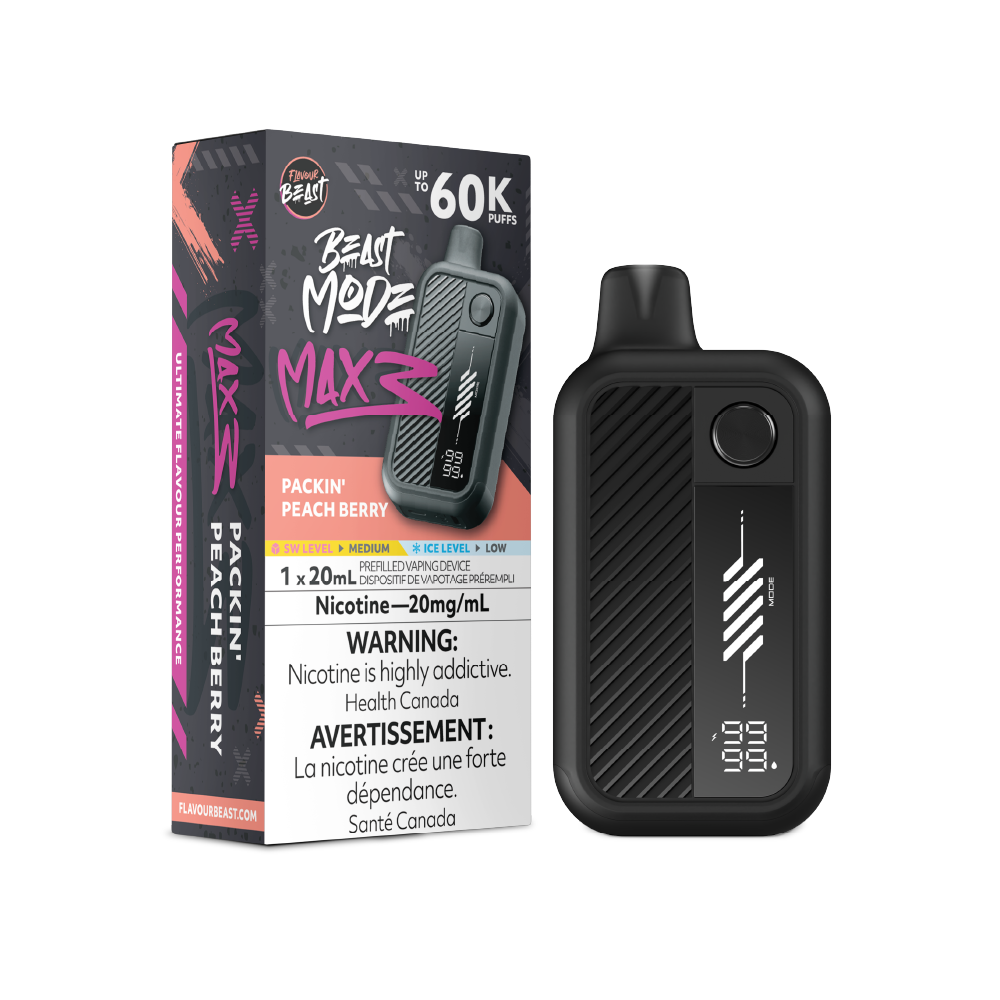 FLAVOUR BEAST Mode Max 3 Packin' Peach Berry box disposable vape