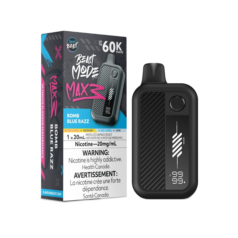 FLAVOUR BEAST Mode Max 3 Bomb Blue Razz box disposable vape