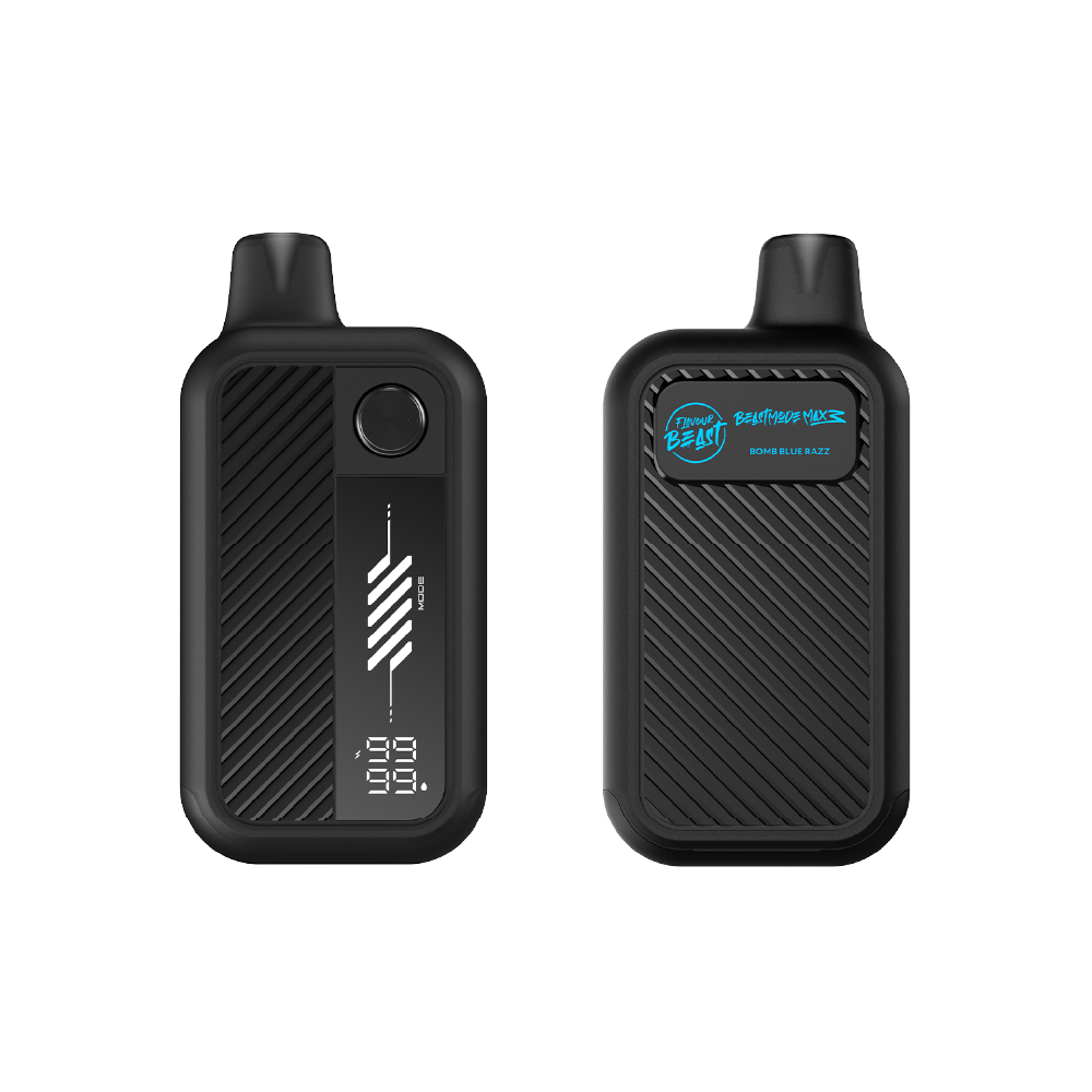 FLAVOUR BEAST Mode Max 3 Bomb Blue Razz front and back disposable vape