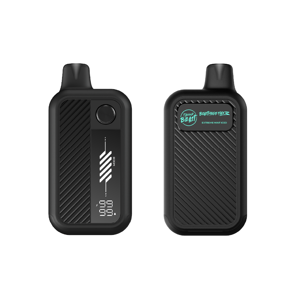 FLAVOUR BEAST Mode Max 3 Extreme Mint Iced front and back disposable vape