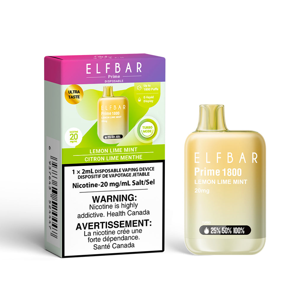 ELFBAR Prime 20mg Lemon Lime Mint box disposable vape