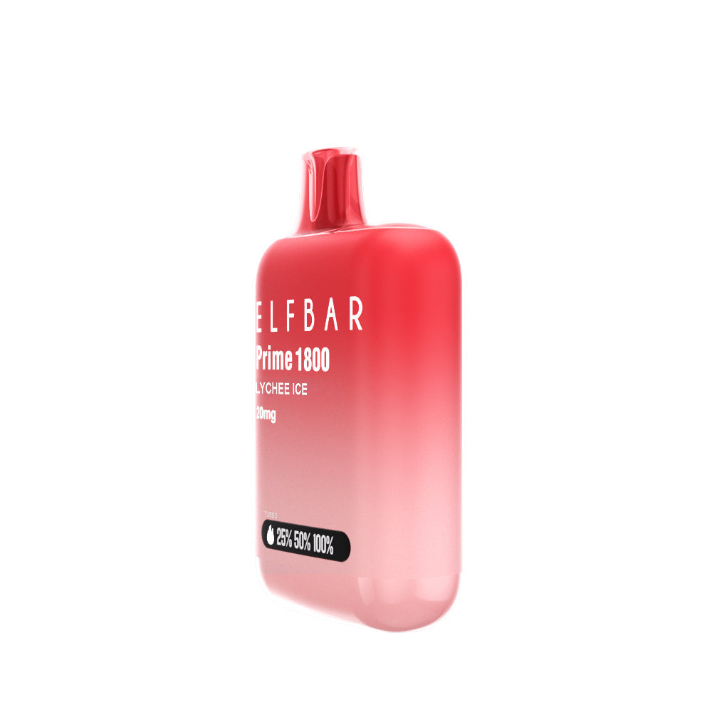 ELFBAR Prime 20mg Lychee Ice front angle 2 disposable vape