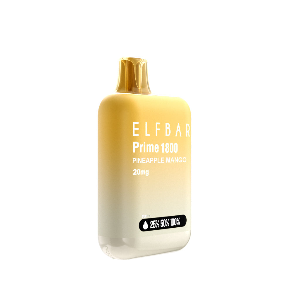 ELFBAR Prime 20mg Pineapple Mango front angle 3 disposable vape