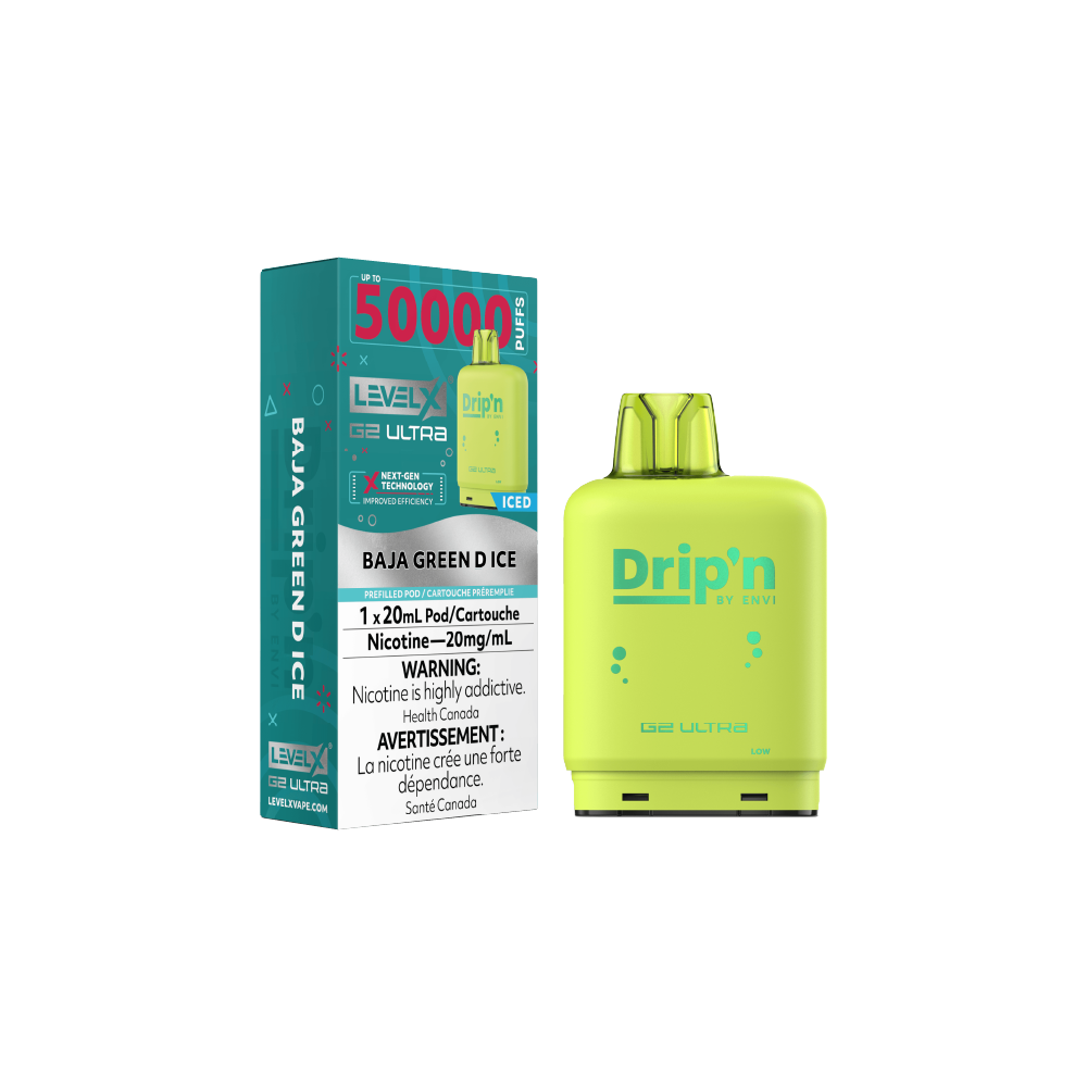 FLAVOUR-BEAST-Dripn-G2-50k-Puffs-BAJA-Green-D-ICE-Disposable-Pod