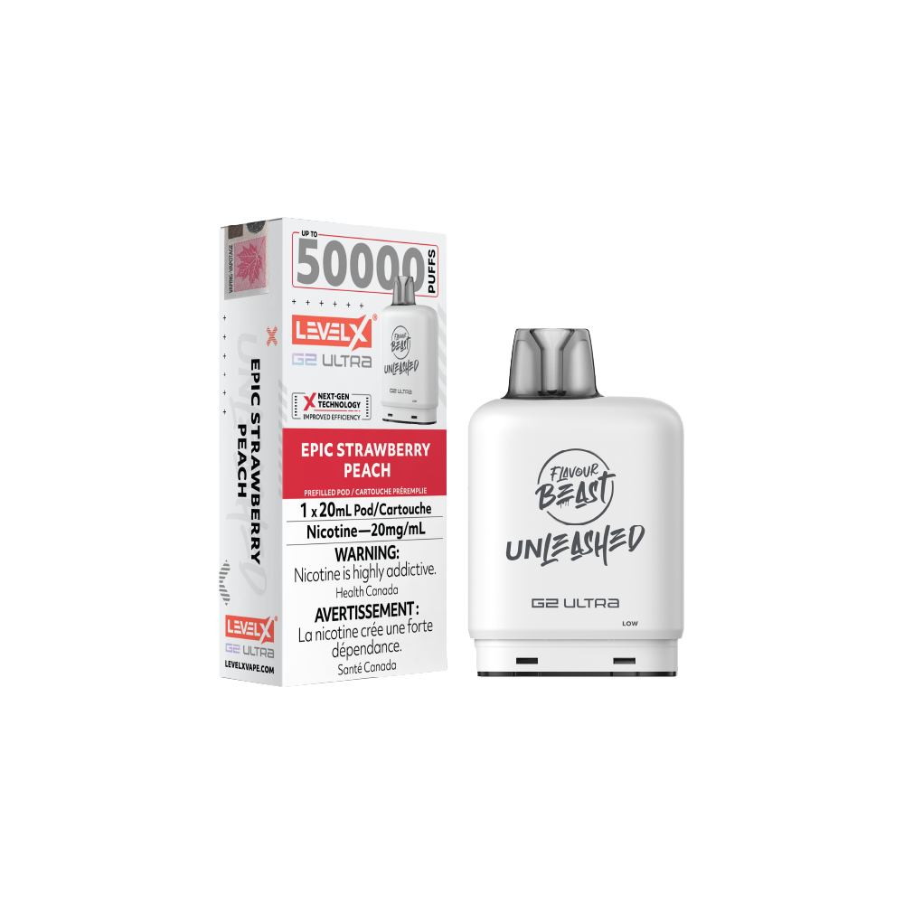 FLAVOUR-BEAST-Level-X-Unleashed-Disposable-Vape-Pod-Epic-Strawberry-Peach