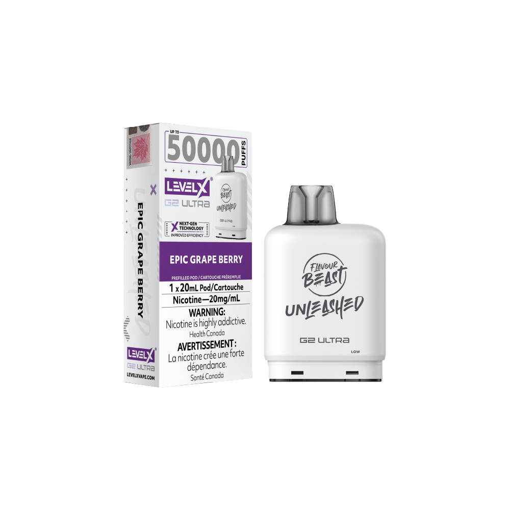 FLAVOUR-BEAST-LevelX-Unleashed-50000-Epic-Grape-Berry-Flavour-Vape-Pod-Sale