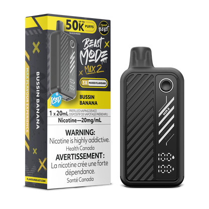 FLAVOUR BEAST Mode Max 2 Bussin Banana Iced box disposable vape