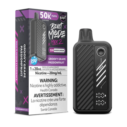 FLAVOUR BEAST Mode Max 2 Groovy Grape Passionfruit Iced box disposable vape