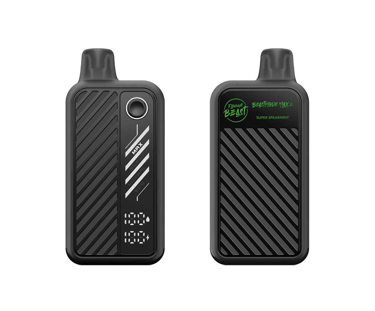 FLAVOUR BEAST Mode Max 2 Super Spearmint Iced front and back disposable vape