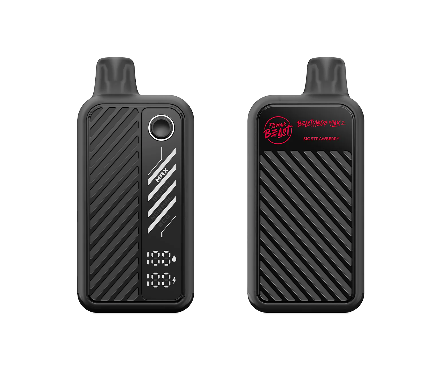 FLAVOUR BEAST Mode Max 2 Sic Strawberry Iced front and back disposable vape