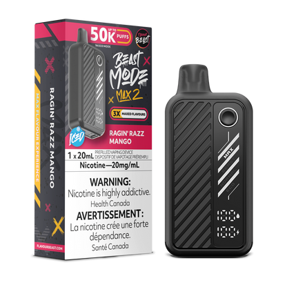 Ragin' Razz Mango (Iced) Vape -Beast Mode Max 2 -  50K Puffs |  Disposable Canada