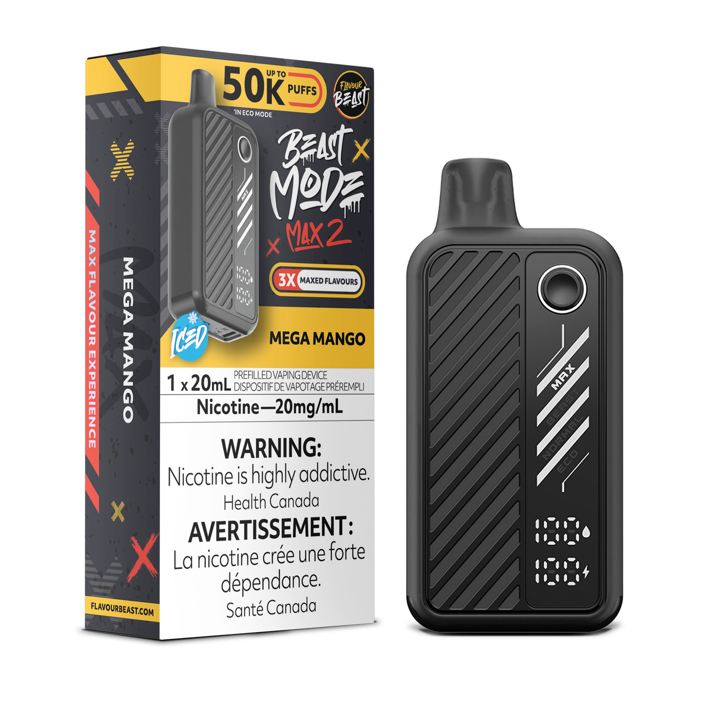 Mega Mango Vape - Beast Mode Max 2 - 50K Puffs |  Disposable Canada