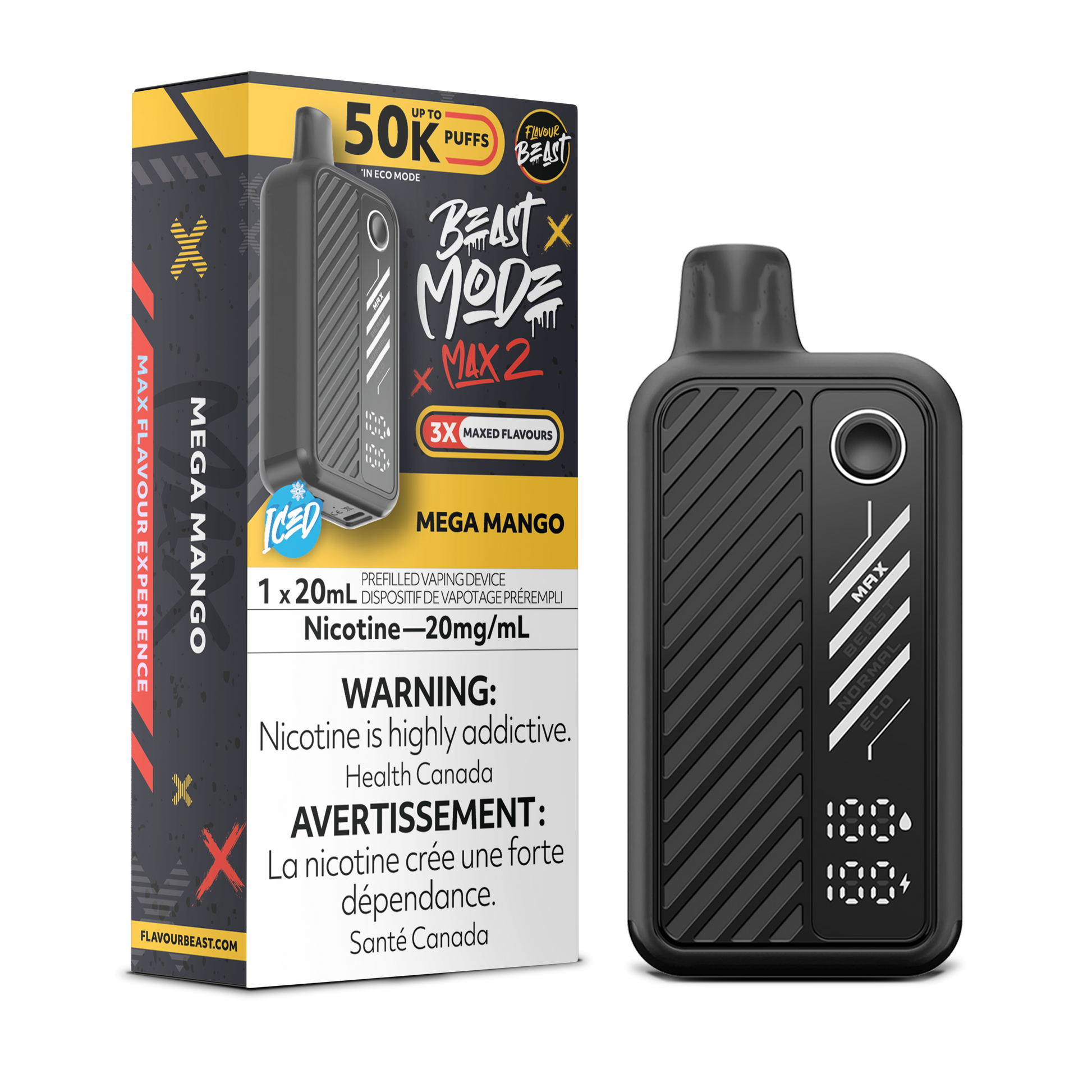 Mega Mango Vape - Beast Mode Max 2 - 50K Puffs |  Disposable Canada