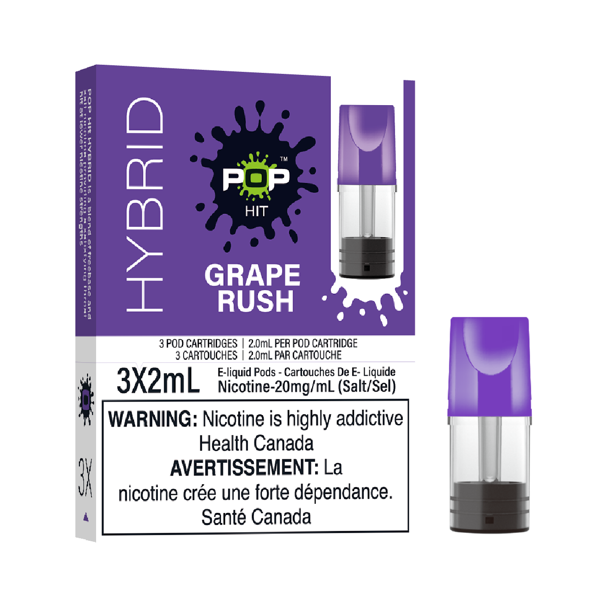 POP Hybrid Vape Pods - 3 Pack Grape Rush