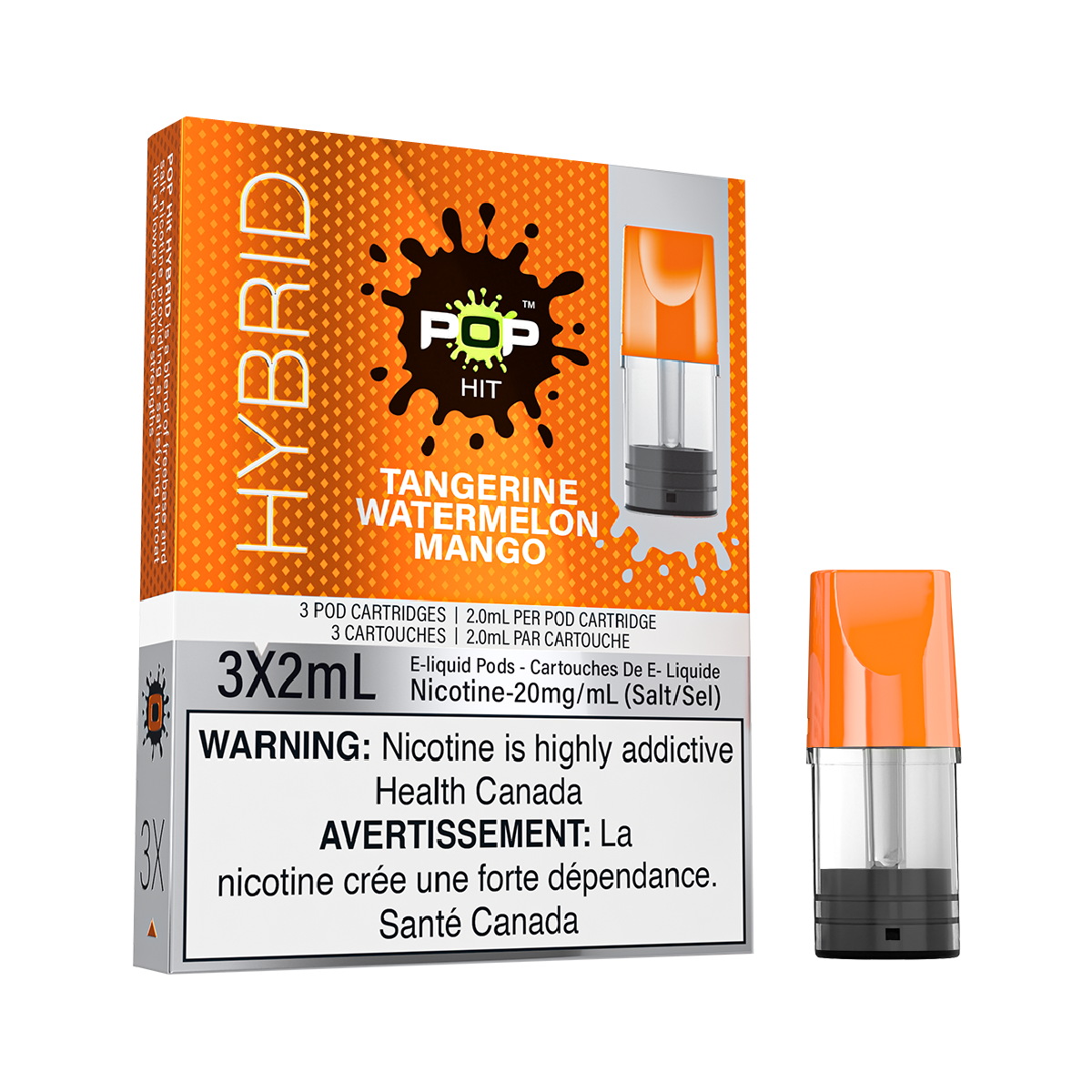 POP Hybrid Vape Pods - 3 Pack Tangerine Watermelon Mango