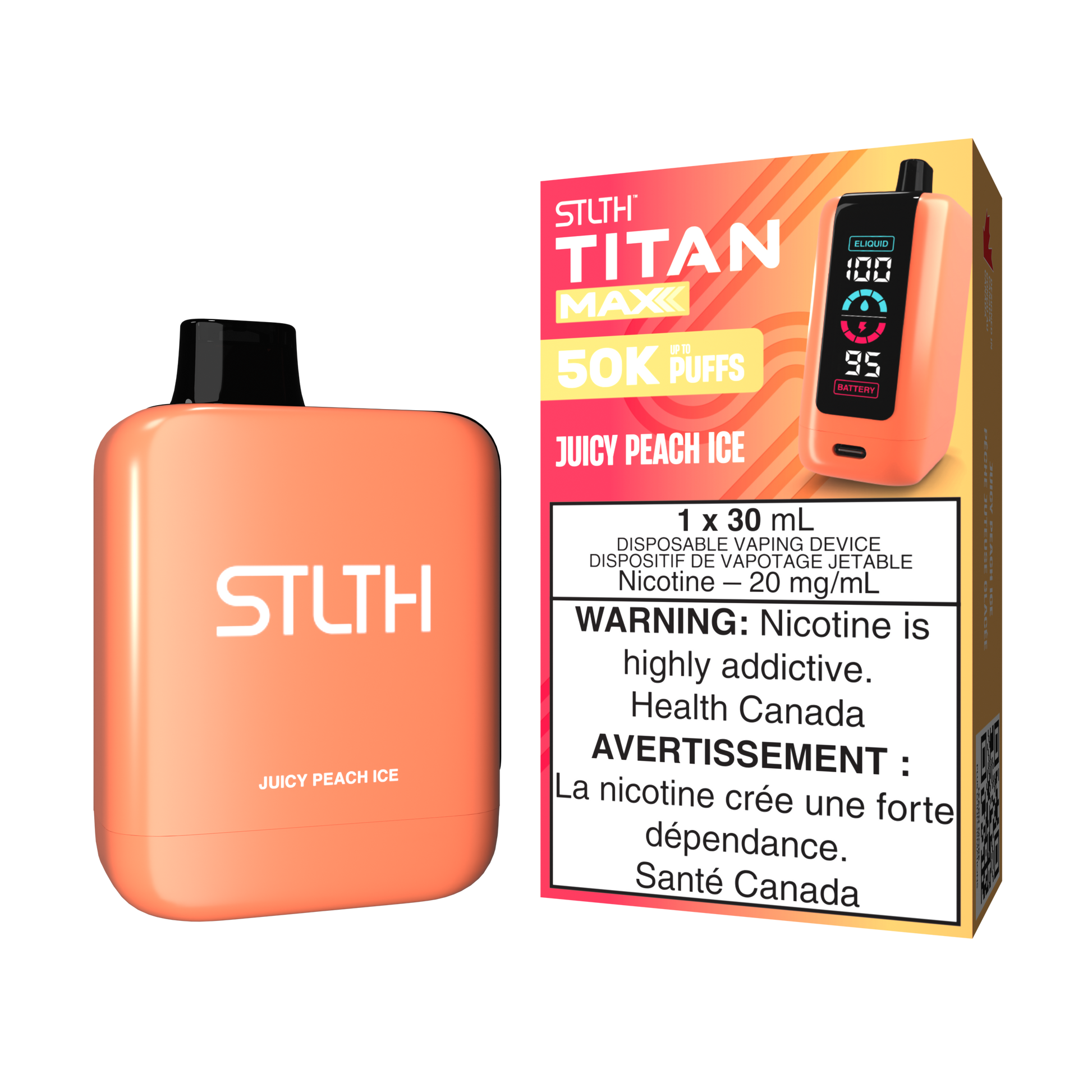 STLTH-Titan-Max-50K-Puffs-Disposable-Vape-Free-shipping-Juicy-Peach-Ice-