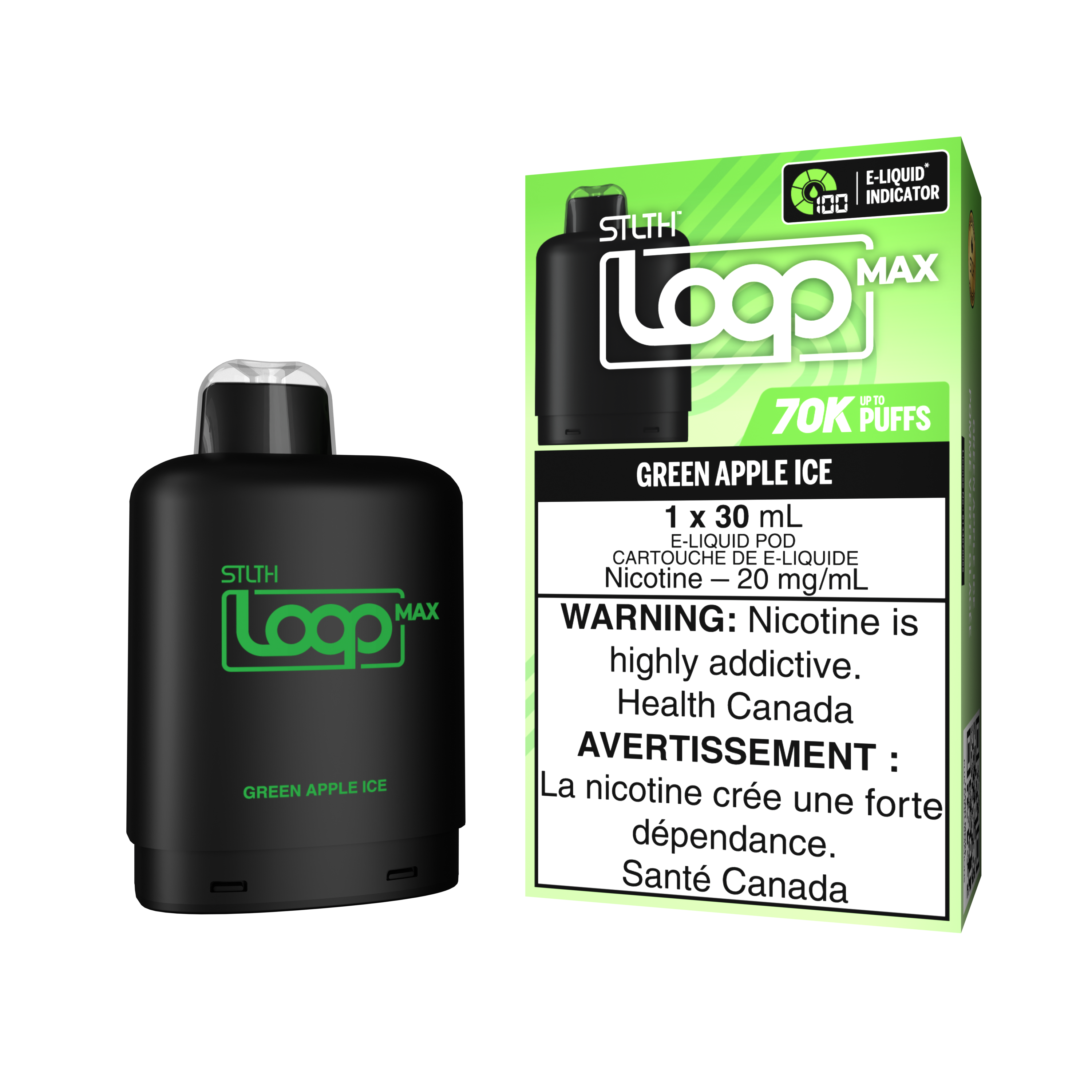 STLTH LOOP Max Pod 30mL - Green Apple Ice