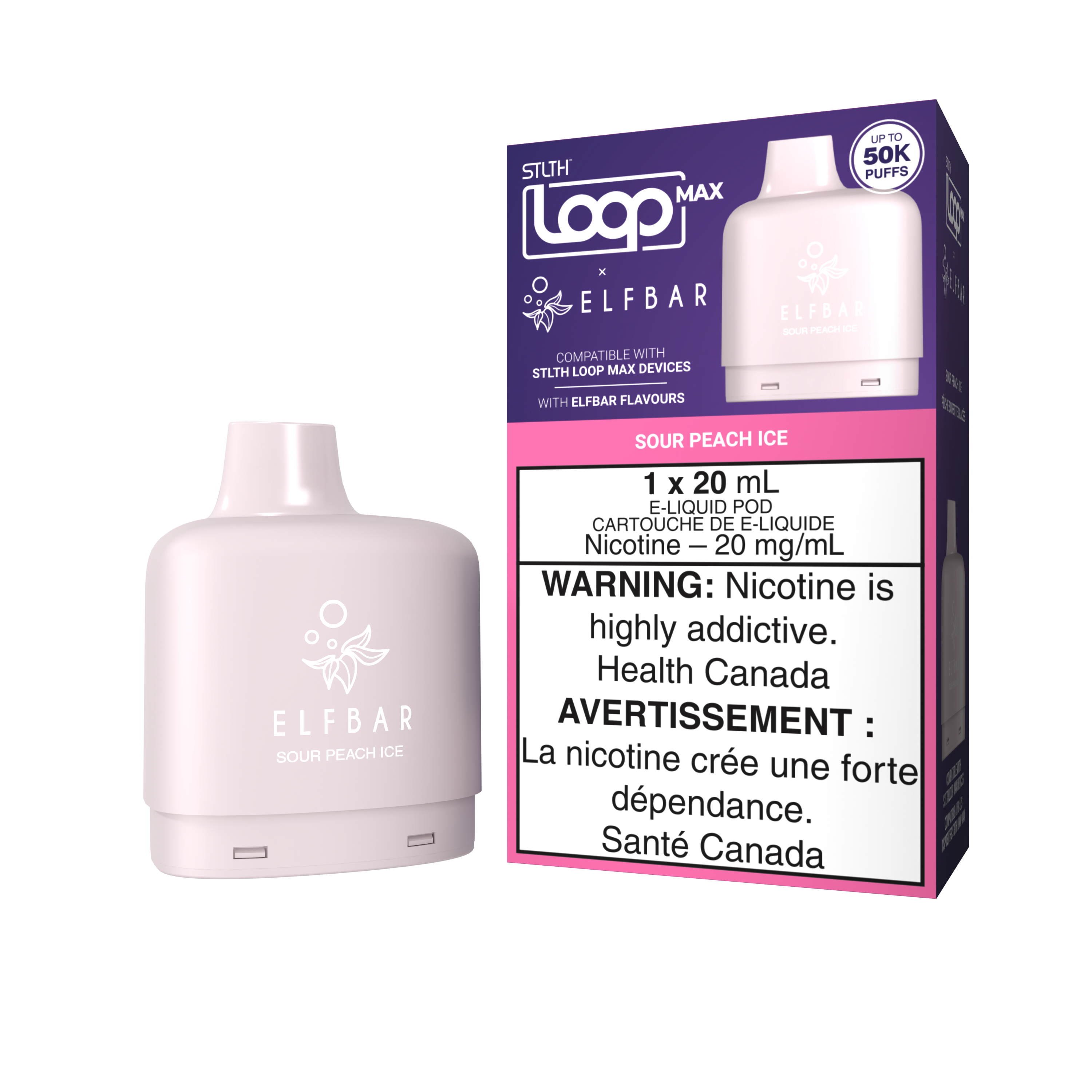 ELFBAR X STLTH - LOOP Pod 20mL - Sour Peach Ice
