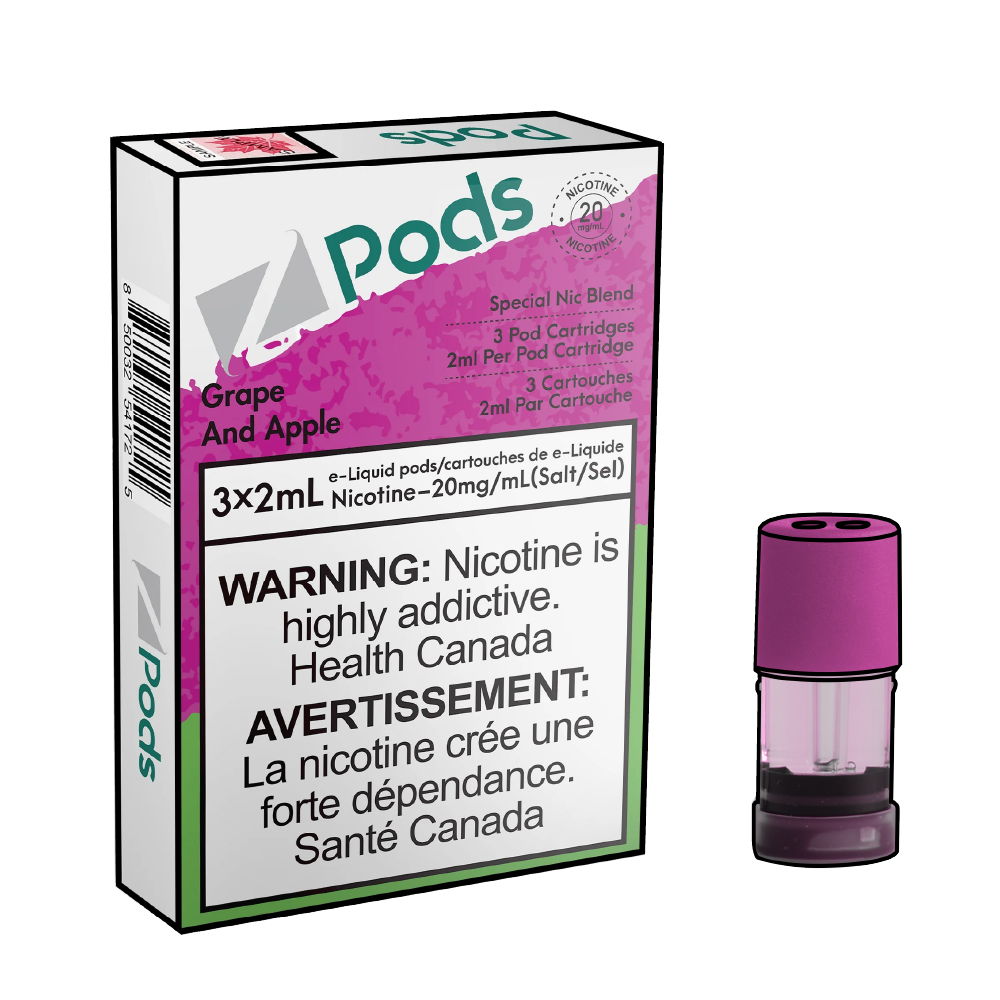 ZPODS-Disposable-Vape-Eliquid-Pod-Grape-Apple