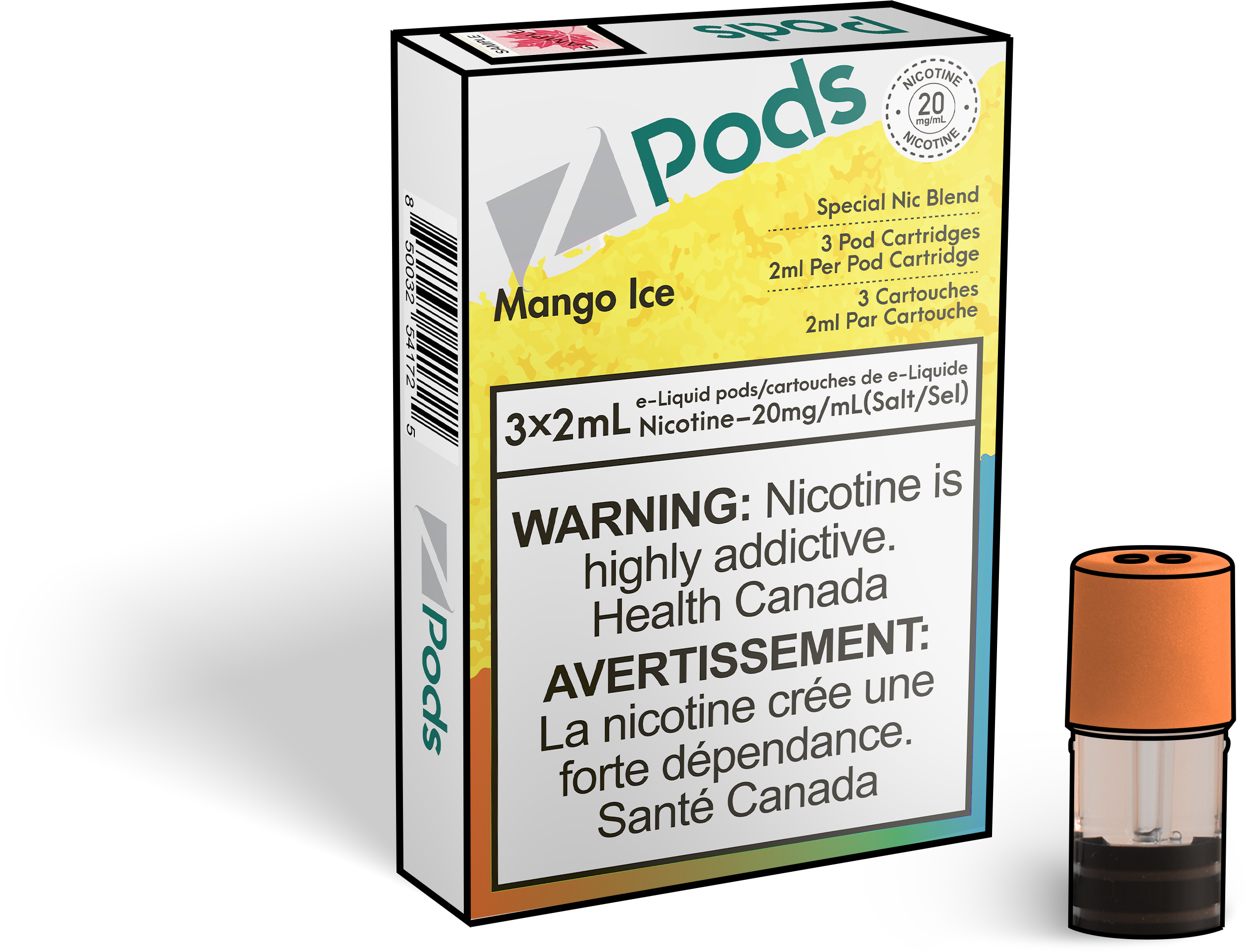 Zpods_Mango_Ice_pods_Nic_salt_Vape