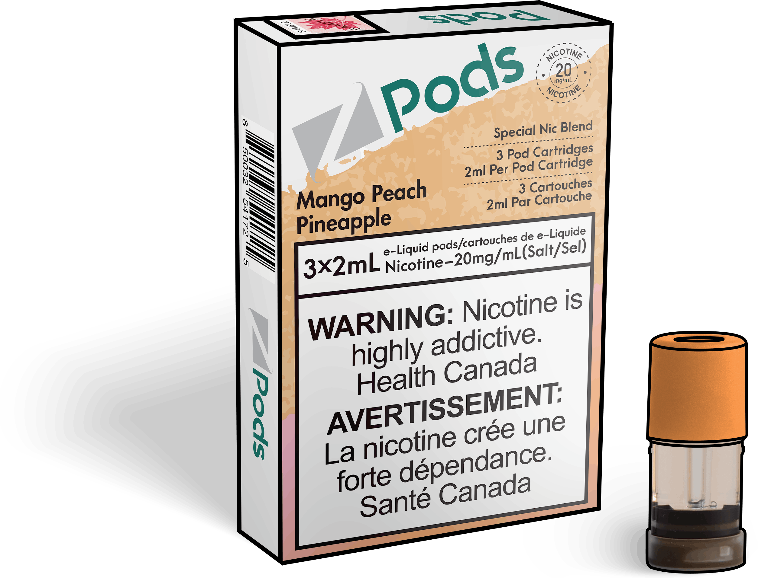Zpods_Mango_Peach_Pineapple_pods_Nic_salt_Vape