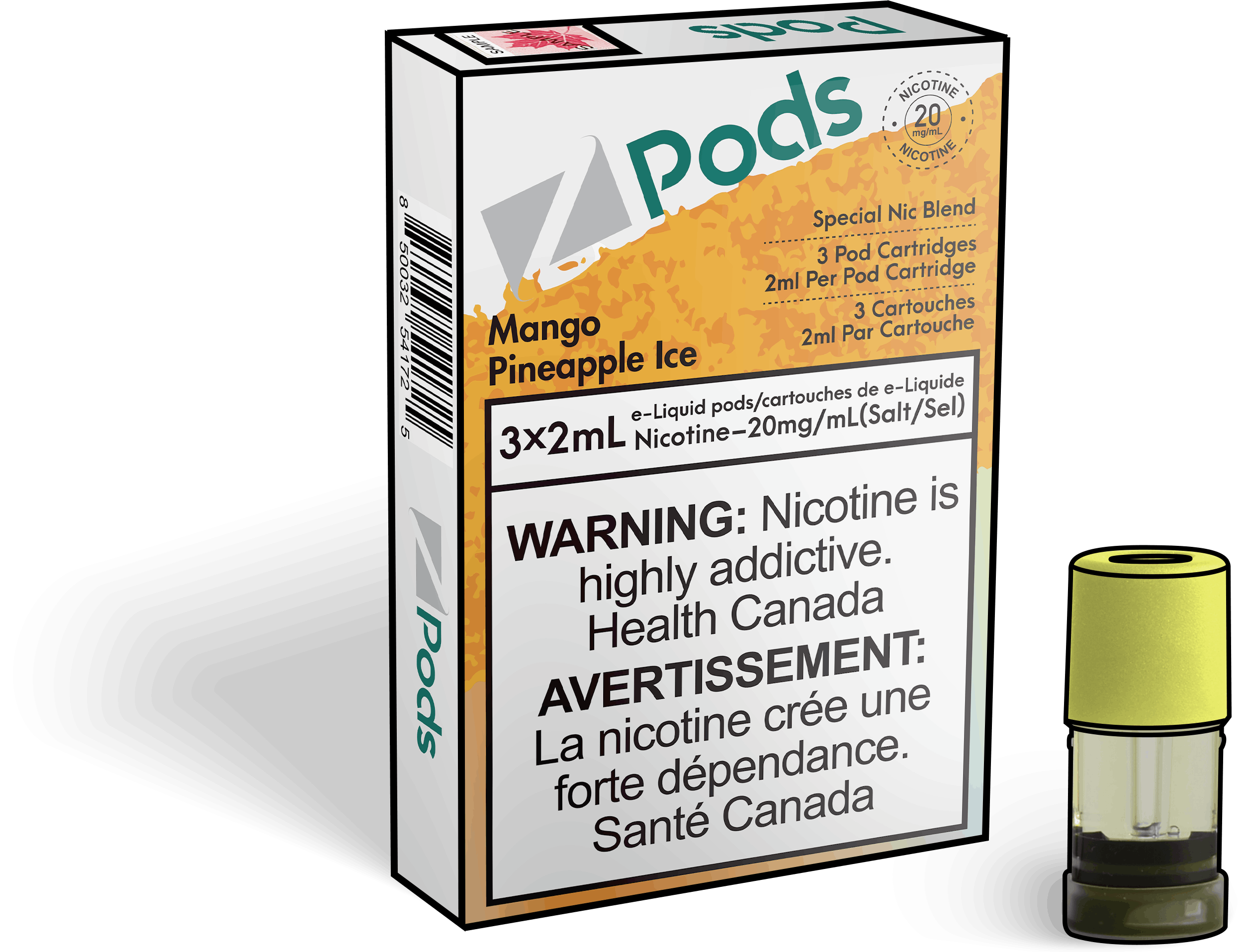 Zpods_Mango_Pineapple_Ice_pods_Nic_salt_Vape