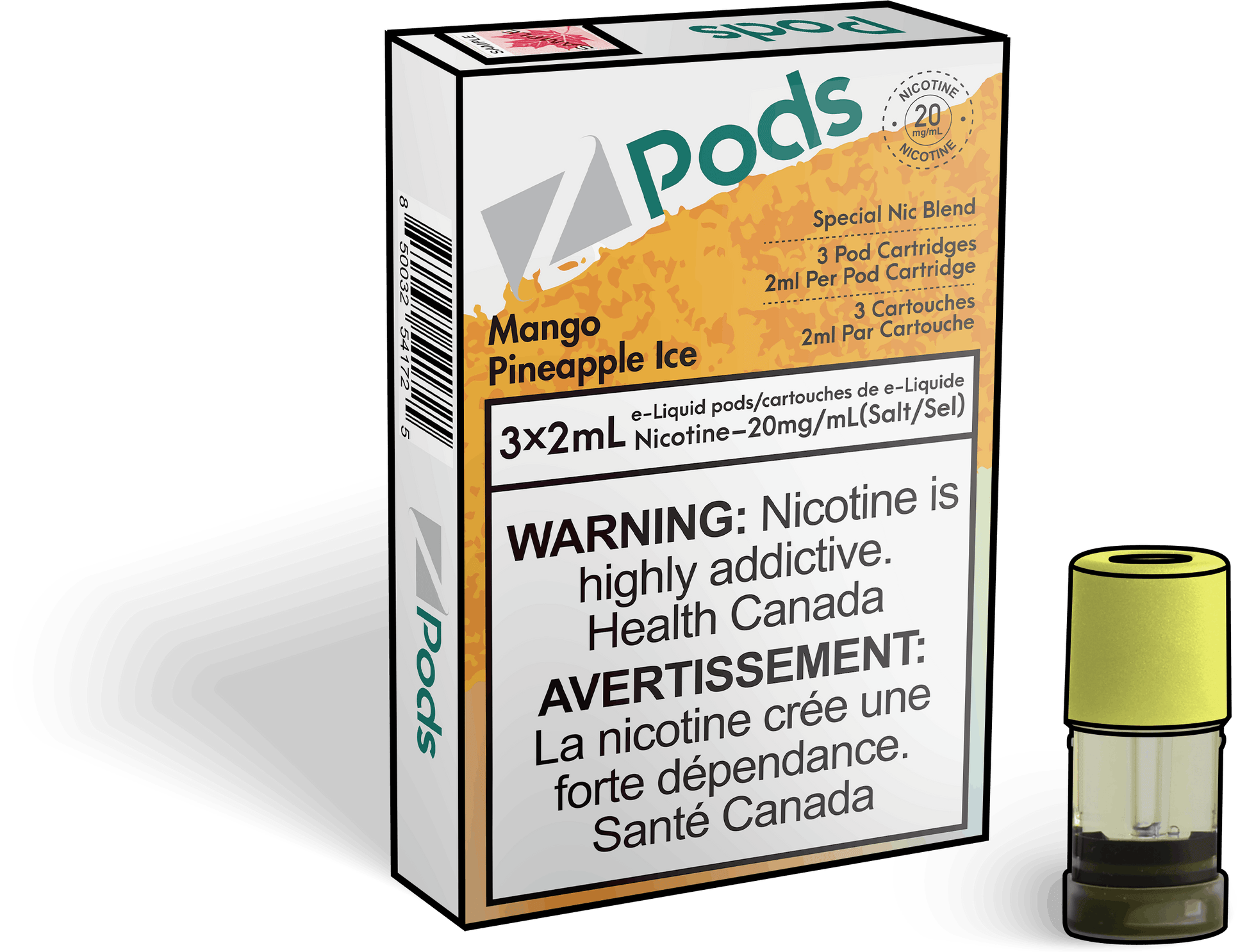 Zpods_Mango_Pineapple_Ice_pods_Nic_salt_Vape