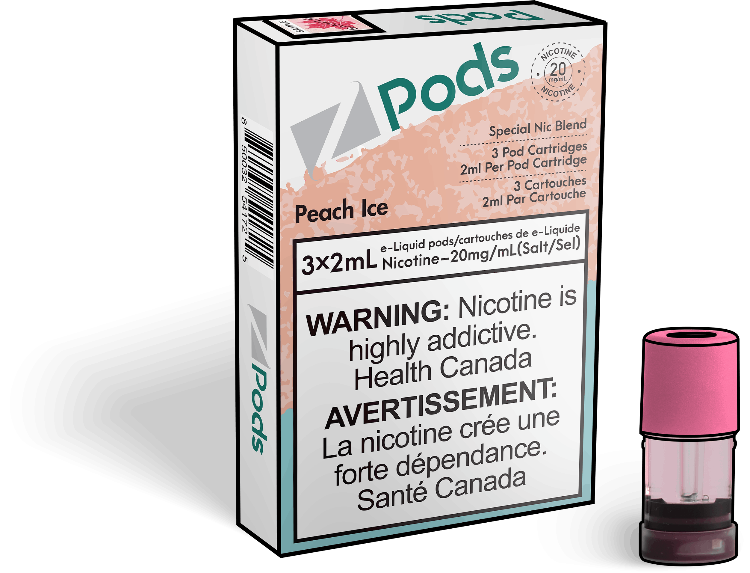 Zpods_Peach_Ice_Pods_Nic_Salt_Vape