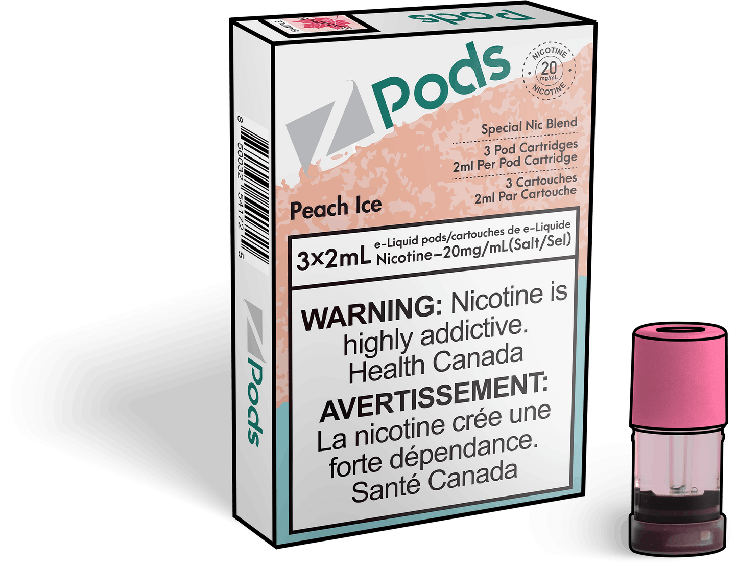 Zpods_Peach_Ice_Pods_Nic_Salt_Vape