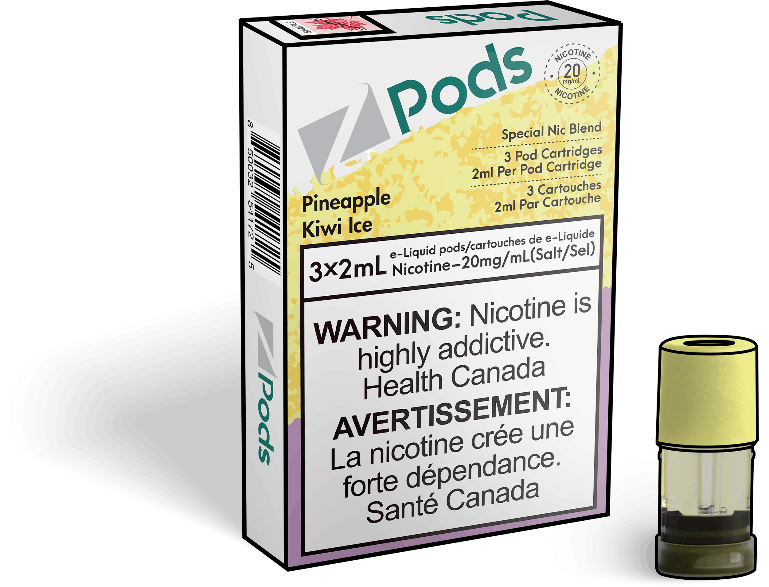 Zpods_Pine_Apple_Kiwi_Ice_Pods_Nic_Salt_Vape