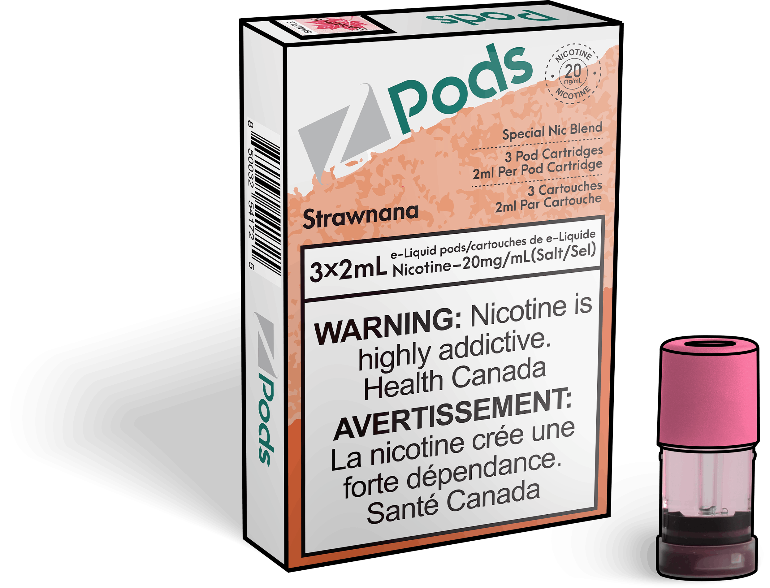 Zpods_Strawnana_Disposable_Nicotine_Vape_Pod