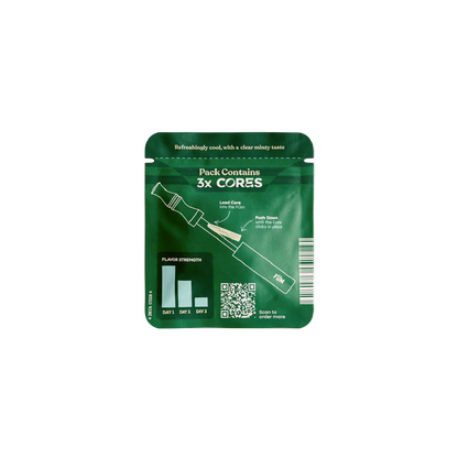 FUM Cores crisp mint nicotine-free flavoured air refills for FUM devices back