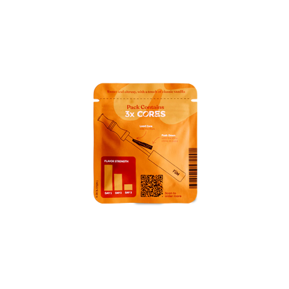 FUM Cores Orange vanilla nicotine-free flavoured air refills for FUM devices back